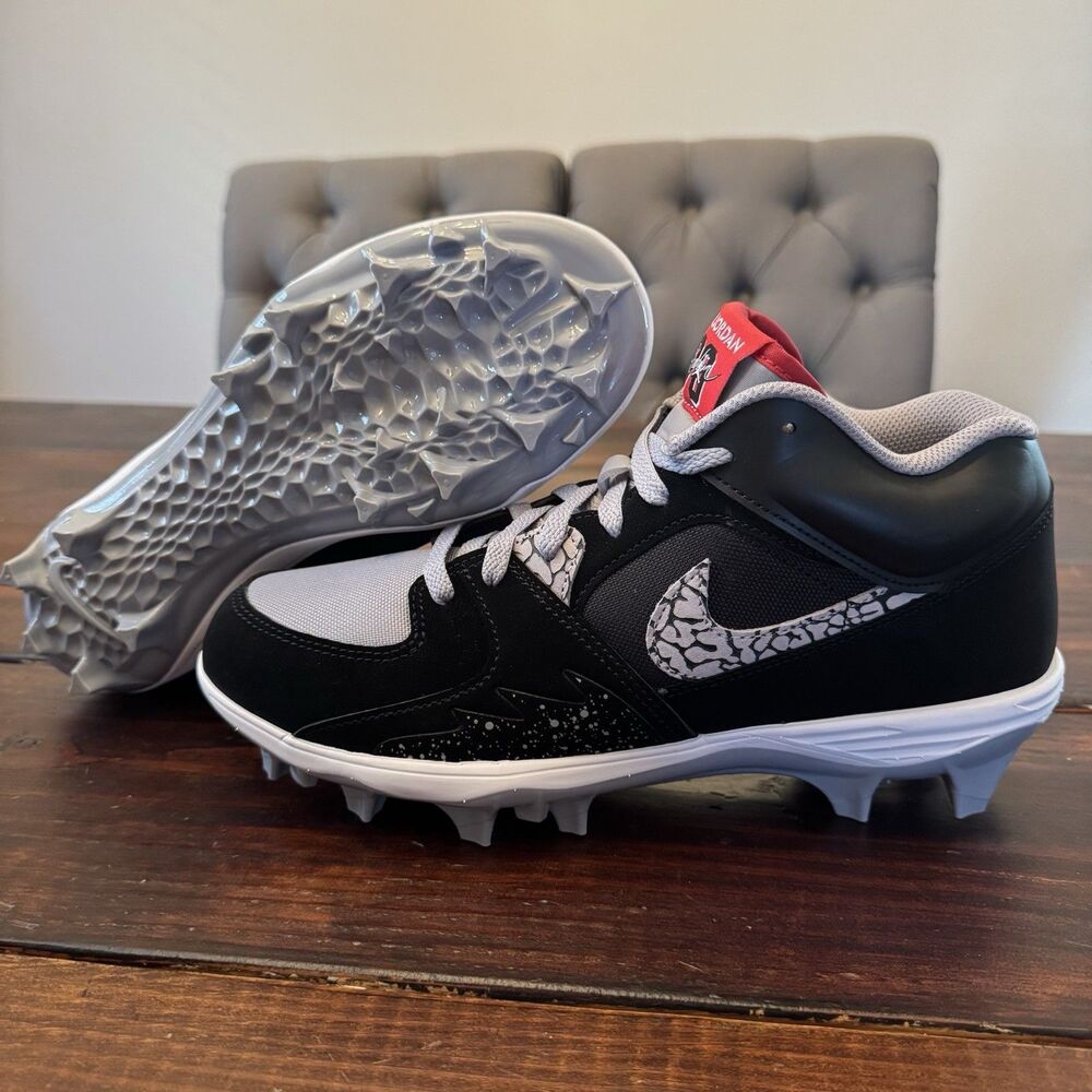 Air Jordan Stadium 90 Low TD Black Cement Football Cleats